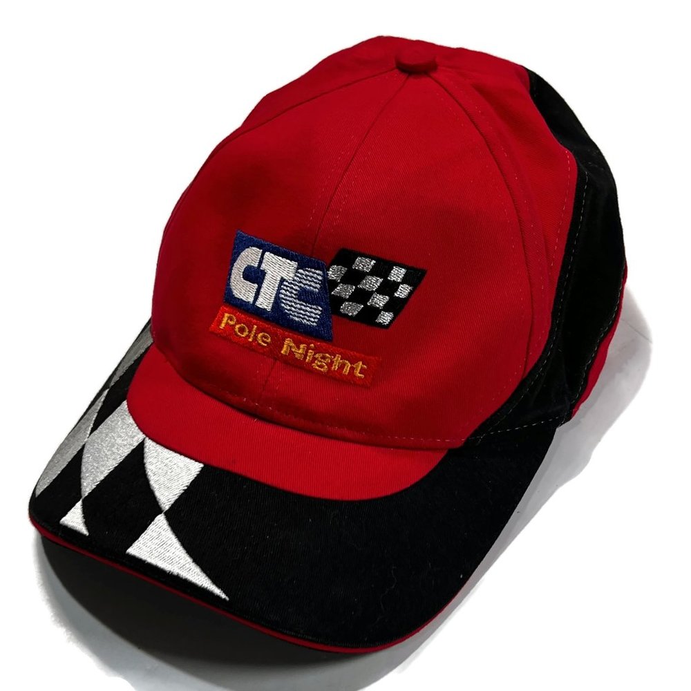 CTC Pole‎ Night Hat Red Adjustable Falcon Headwear Nascar Racing Cap